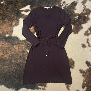 Max Studio Brown Long Sleeve Dress